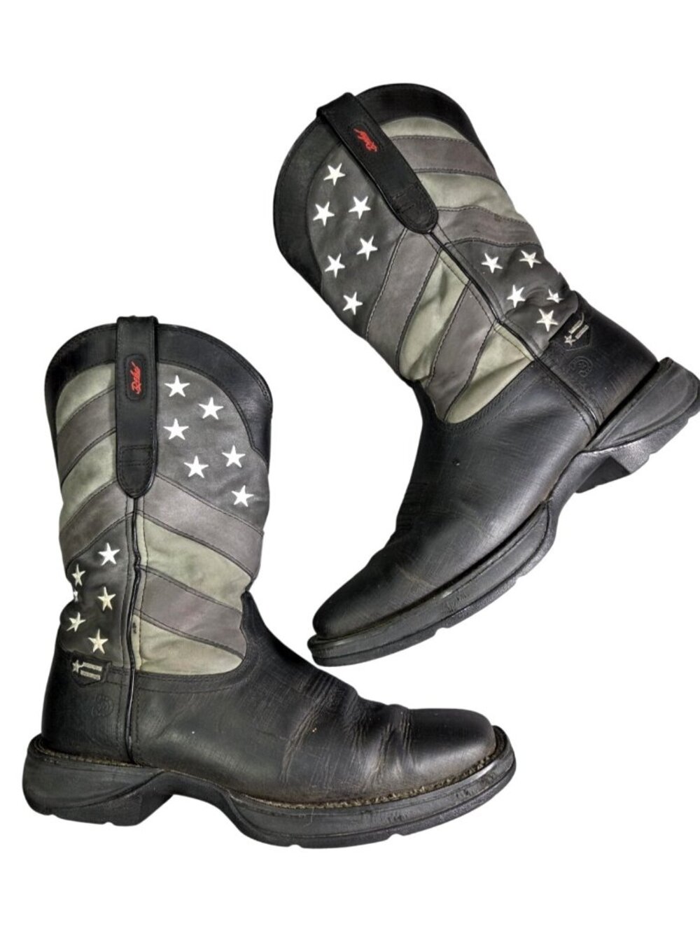 Rebel by Durango Men's Faded Black Flag Western Boot Square Toe Size 10